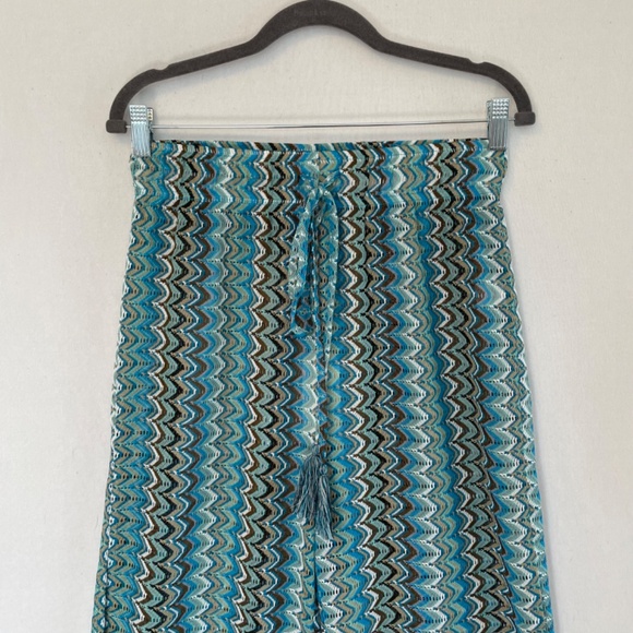 COTTON BLEU Women's Size Medium Swim Cover Up Open Weave Crochet Knit Pants NEW - Picture 2 of 8